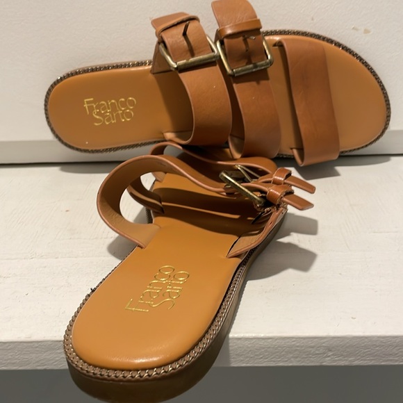 Franco Sarto Shoes - NWT Franco Sarto Kasa Buckle Leather Slip On Sandals. Size 10